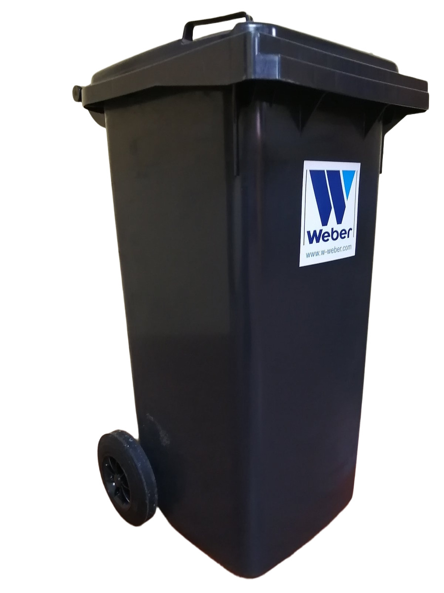 Контейнер для ТПВ об'ємом 120 літрів WEBER, колір сірий